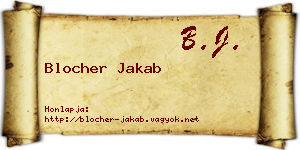 Blocher Jakab névjegykártya